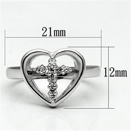 Rhodium Brass Ring with AAA Grade CZ  in Clear