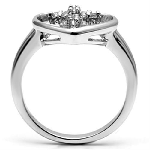 Rhodium Brass Ring with AAA Grade CZ  in Clear
