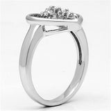 Rhodium Brass Ring with AAA Grade CZ  in Clear