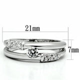 Rhodium Brass Ring with AAA Grade CZ  in Clear