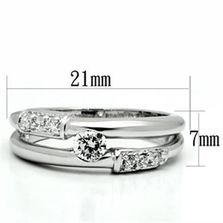 Rhodium Brass Ring with AAA Grade CZ  in Clear