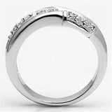 Rhodium Brass Ring with AAA Grade CZ  in Clear