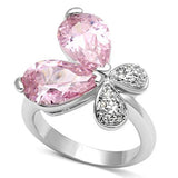 Rhodium Brass Ring with AAA Grade CZ  in Rose