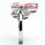 Rhodium Brass Ring with AAA Grade CZ  in Rose