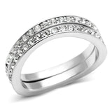 Rhodium Brass Ring with Top Grade Crystal  in Clear