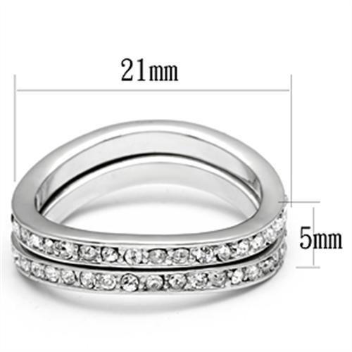 Rhodium Brass Ring with Top Grade Crystal  in Clear