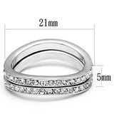 Rhodium Brass Ring with Top Grade Crystal  in Clear
