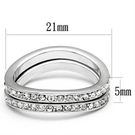 Rhodium Brass Ring with Top Grade Crystal  in Clear