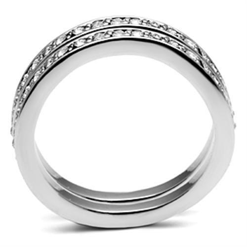 Rhodium Brass Ring with Top Grade Crystal  in Clear