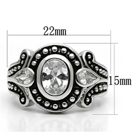 Rhodium Brass Ring with AAA Grade CZ  in Clear