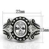 Rhodium Brass Ring with AAA Grade CZ  in Clear