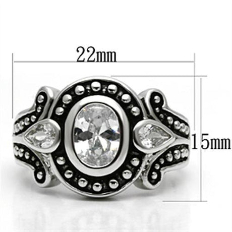 Rhodium Brass Ring with AAA Grade CZ  in Clear