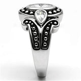 Rhodium Brass Ring with AAA Grade CZ  in Clear