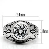 Rhodium Brass Ring with AAA Grade CZ  in Clear