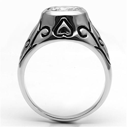 Rhodium Brass Ring with AAA Grade CZ  in Clear
