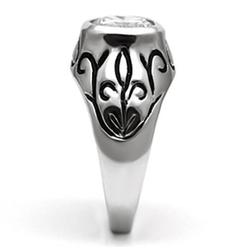 Rhodium Brass Ring with AAA Grade CZ  in Clear