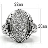 Rhodium Brass Ring with Top Grade Crystal  in Clear