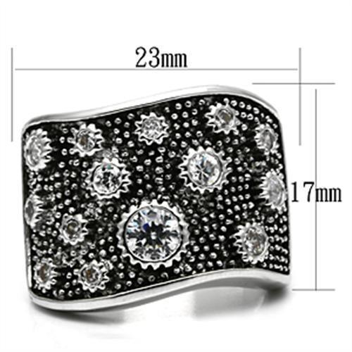 Rhodium Brass Ring with AAA Grade CZ  in Clear