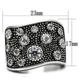 Rhodium Brass Ring with AAA Grade CZ  in Clear