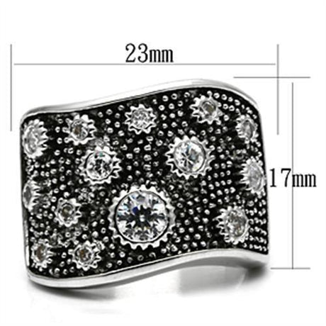Rhodium Brass Ring with AAA Grade CZ  in Clear