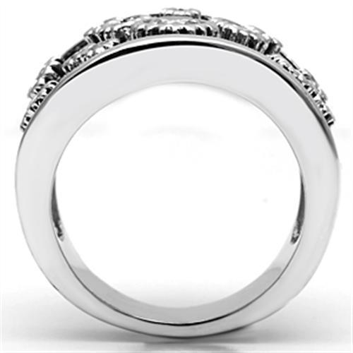 Rhodium Brass Ring with AAA Grade CZ  in Clear