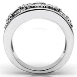 Rhodium Brass Ring with AAA Grade CZ  in Clear