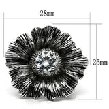 Rhodium Brass Ring with AAA Grade CZ  in Clear