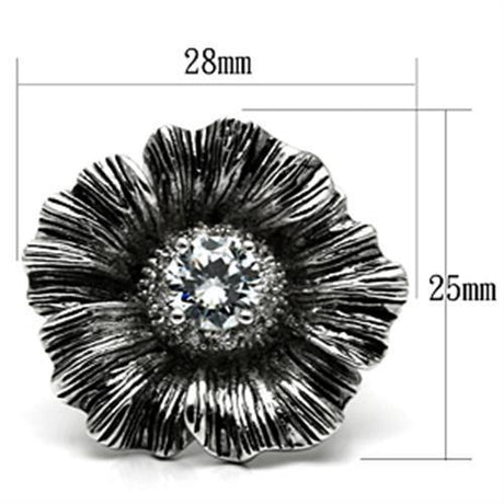 Rhodium Brass Ring with AAA Grade CZ  in Clear