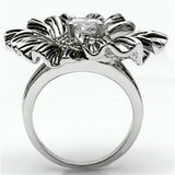 Rhodium Brass Ring with AAA Grade CZ  in Clear