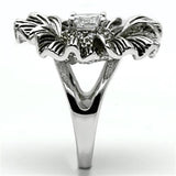 Rhodium Brass Ring with AAA Grade CZ  in Clear