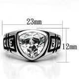 Rhodium Brass Ring with AAA Grade CZ  in Clear