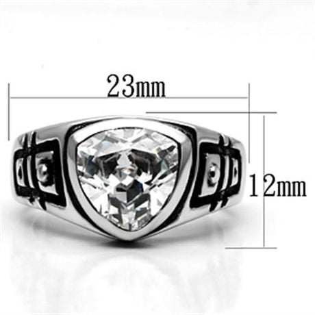 Rhodium Brass Ring with AAA Grade CZ  in Clear