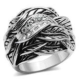 Rhodium Brass Ring with Top Grade Crystal  in Clear