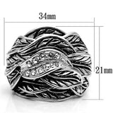 Rhodium Brass Ring with Top Grade Crystal  in Clear