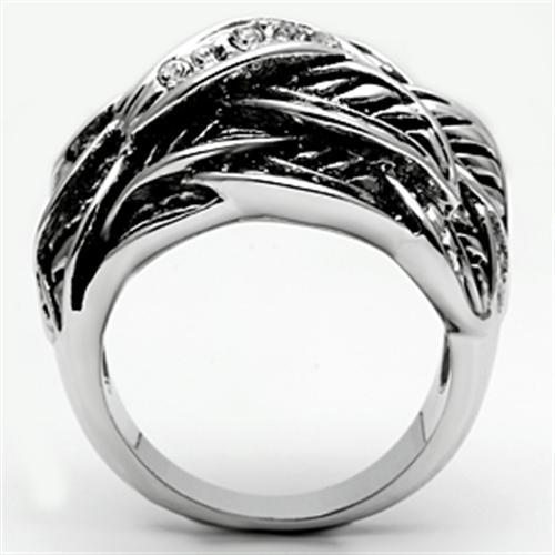 Rhodium Brass Ring with Top Grade Crystal  in Clear