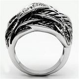 Rhodium Brass Ring with Top Grade Crystal  in Clear