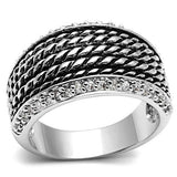 Rhodium Brass Ring with AAA Grade CZ  in Clear