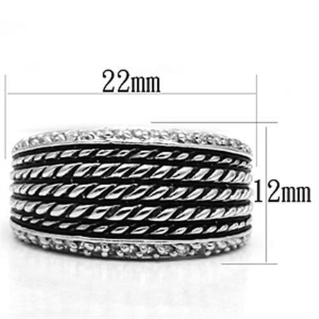 Rhodium Brass Ring with AAA Grade CZ  in Clear