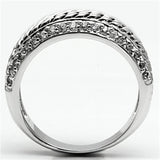 Rhodium Brass Ring with AAA Grade CZ  in Clear