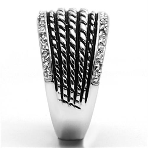 Rhodium Brass Ring with AAA Grade CZ  in Clear