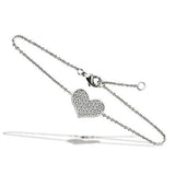 Rhodium Brass Bracelet with AAA Grade CZ  in Clear