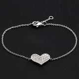Rhodium Brass Bracelet with AAA Grade CZ  in Clear