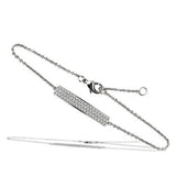 Rhodium Brass Bracelet with AAA Grade CZ  in Clear