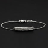 Rhodium Brass Bracelet with AAA Grade CZ  in Clear