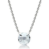Rhodium Brass Necklace with AAA Grade CZ  in Clear