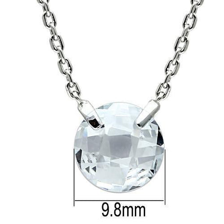 Rhodium Brass Necklace with AAA Grade CZ  in Clear
