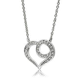 Rhodium Brass Necklace with AAA Grade CZ  in Clear