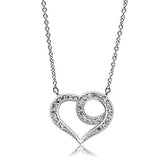 Rhodium Brass Necklace with AAA Grade CZ  in Clear
