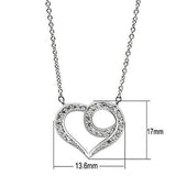 Rhodium Brass Necklace with AAA Grade CZ  in Clear