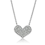 Rhodium Brass Necklace with AAA Grade CZ  in Clear